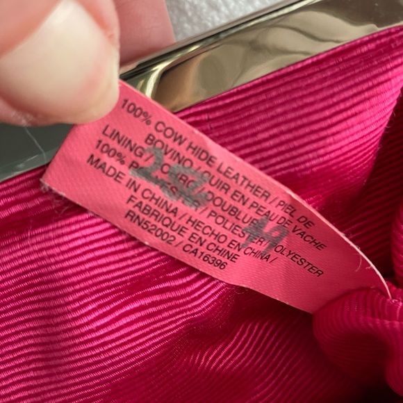 Vintage Y2K Juicy Couture Chic Silver Bow Tie Leather Clutch Wallet EUC - Picture 12 of 14